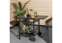 COSTWAY Grillablagetisch mit 2 Ablagen, 4 Haken & klappbarer Tischplatte Bild 1