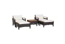 COSTWAY Balkonset Rattan 5-tlg. Akazienholzplatte mit Kissen Bild 2