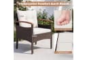 COSTWAY Balkonset Rattan 5-tlg. Akazienholzplatte mit Kissen Bild 4