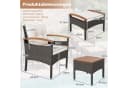 COSTWAY Balkonset Rattan 5-tlg. Akazienholzplatte mit Kissen Bild 5