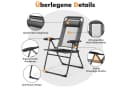 COSTWAY Gartenstuhl 2er Set Grau mit verstellbarer Rückenlehne Bild 5