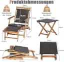 KOMFOTTEU Gartenstuhl mit Beistelltisch Set Klappbar Braun Bild 5