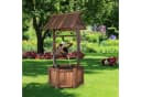 KOMFOTTEU Gartenbrunnen Dekorativer Holzbrunnen mit Dach Braun Bild 1