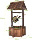 KOMFOTTEU Gartenbrunnen Dekorativer Holzbrunnen mit Dach Braun Bild 5
