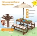 KOMFOTTEU Garten-Kindersitzgruppe mit Sonnenschirm Bra/Blau Bild 1