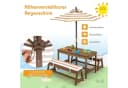 COSTWAY Garten-Kindersitzgruppe Picknicktisch mit Sonnenschirm Braun Bild 3