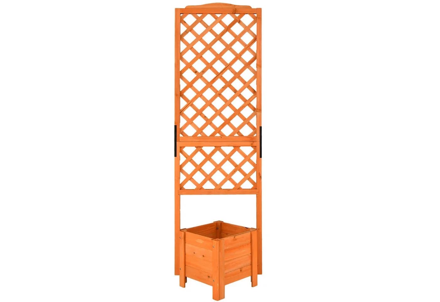 COSTWAY Blumenkasten mit Rankgitter & Drainageloch - Hochbeet 54,5x52x180 cm - Bild 2