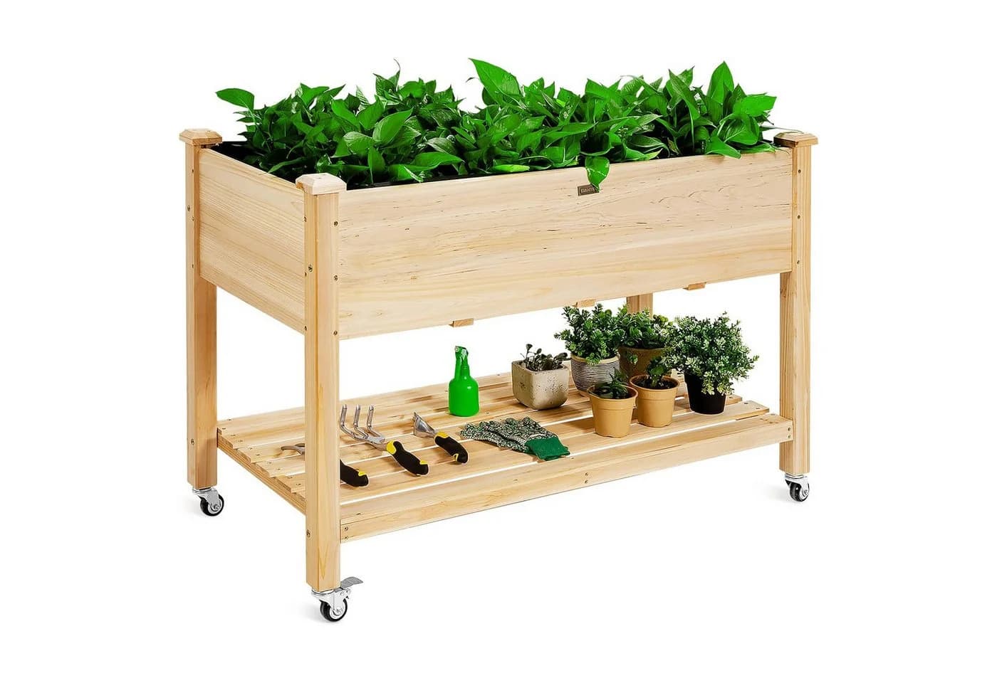 KOMFOTTEU Hochbeet Gartenbeet mit Rollen - Bild 2