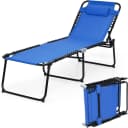 KOMFOTTEU Klappbare Campingliege Blau Wasserdicht Liegestuhl Bild 2