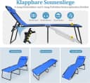 KOMFOTTEU Klappbare Campingliege Blau Wasserdicht Liegestuhl Bild 3
