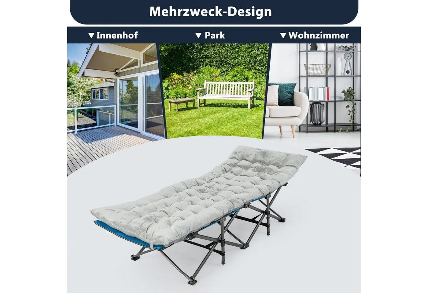 COSTWAY Liegenauflage Feldbettauflage 190 x 70 cm 7 cm Dicke Martratze - Bild 5