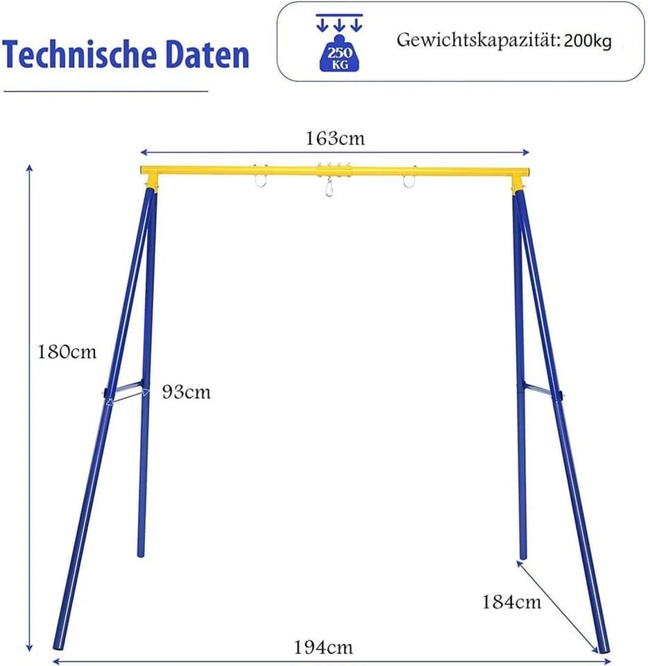 Einzelschaukel aus Metall, A-förmig, robust und stabil - Bild 5