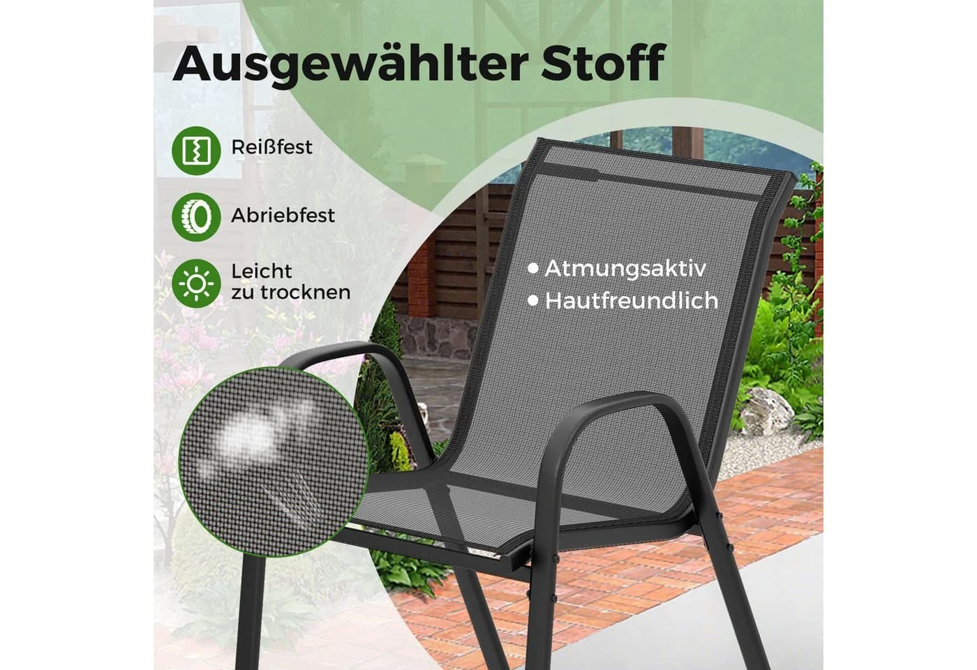 COSTWAY Balkonset 3 TLG. Sitzgruppe Grau Metall & Stoff