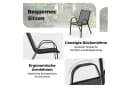 COSTWAY Balkonset 3 TLG. Sitzgruppe Grau Metall & Stoff Bild 3