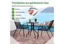 COSTWAY Balkonset 3 TLG. Sitzgruppe Grau Metall & Stoff Bild 4