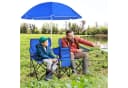 COSTWAY Campingstuhl mit Sonnenschirm & Kühltasche, faltbar Bild 1