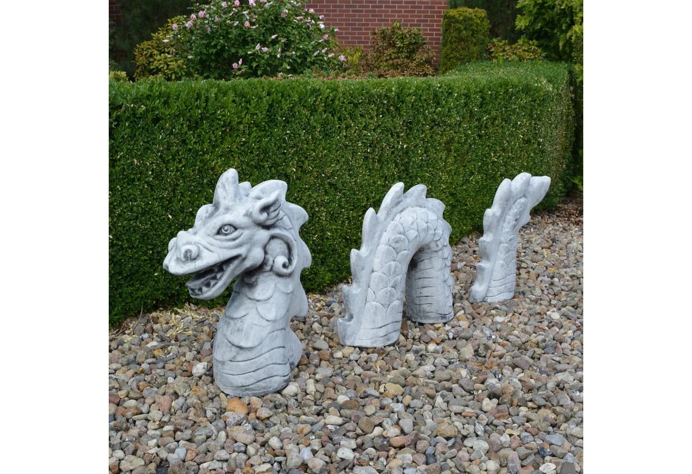 gartendekoparadies.de Gartenfigur Statue Loch Ness Nessi Grau Stein - Bild 2