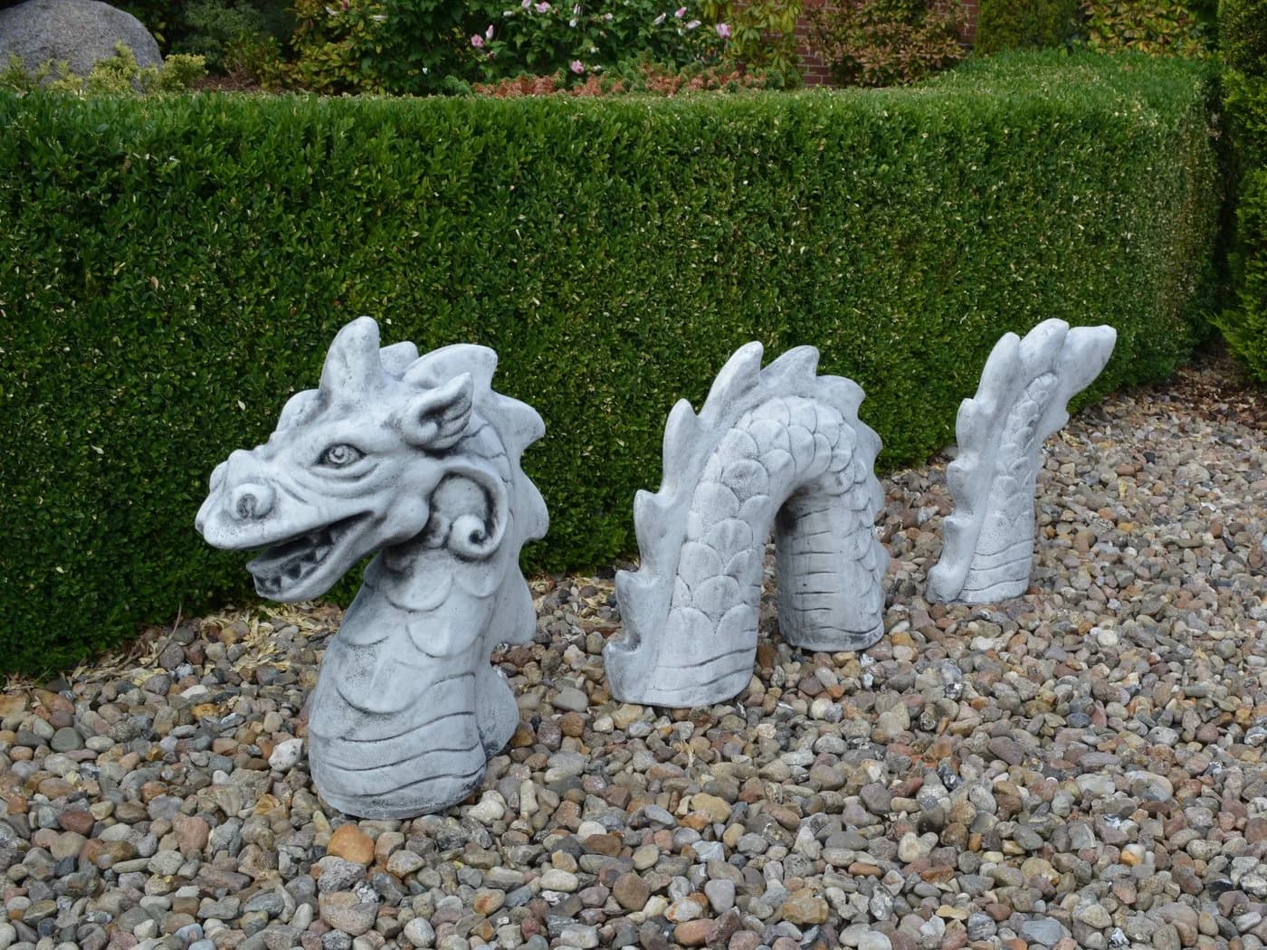 gartendekoparadies.de Gartenfigur Statue Loch Ness Nessi Grau Stein - Bild 3
