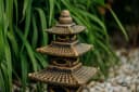 gartendekoparadies.de Gartenfigur Steinlampe Pagode Japanische Steinlaterne 46 cm Gold Bild 4