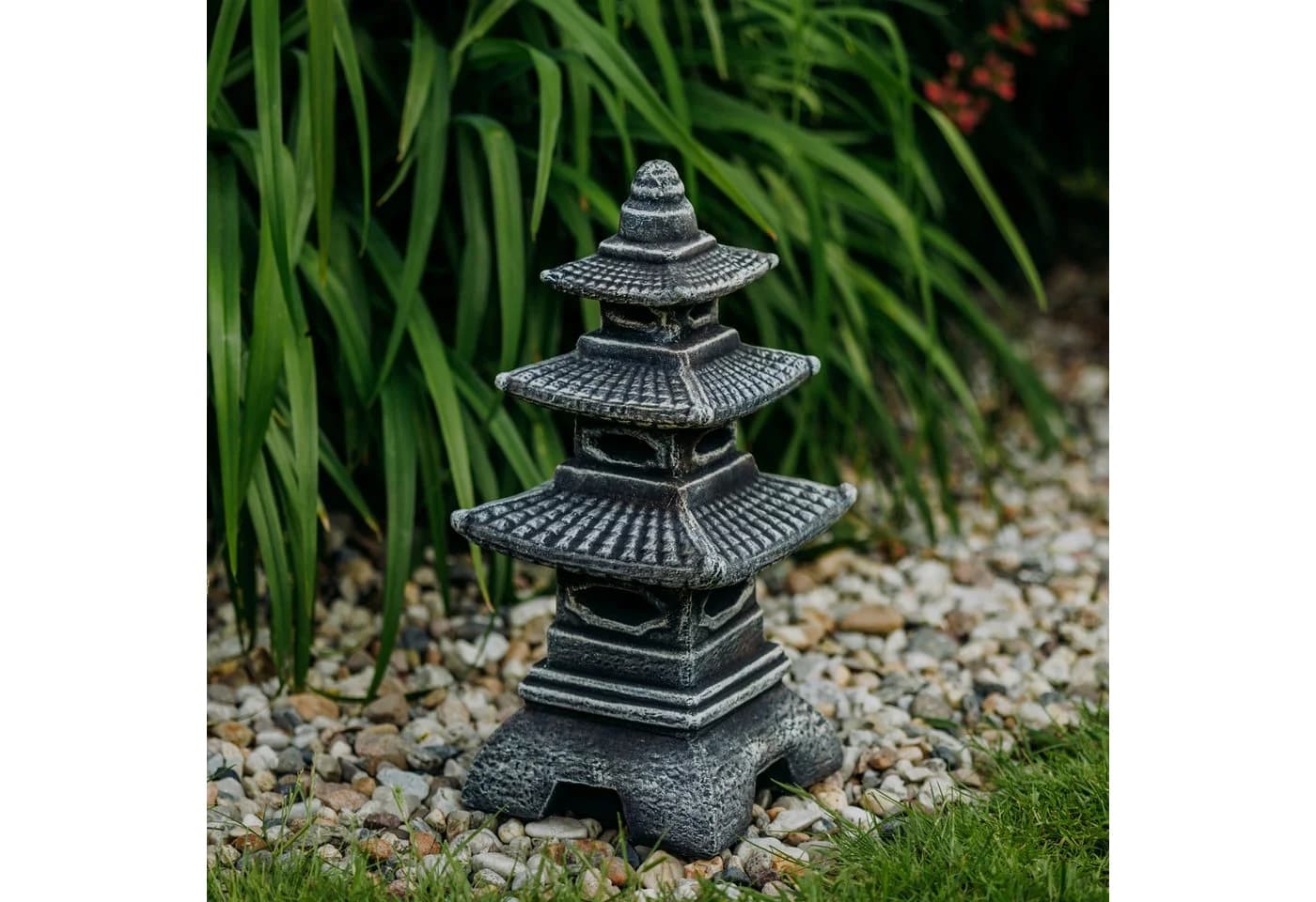 gartendekoparadies.de Gartenfigur Steinlampe Pagode Japanische Steinlaterne Mehrfarbig - Bild 2