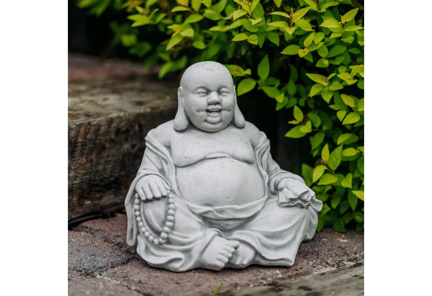 gartendekoparadies.de Gartenfigur Lachender Buddha Mönch Steinfigur - Bild 2