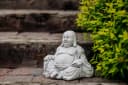 gartendekoparadies.de Gartenfigur Lachender Buddha Mönch Steinfigur Bild 4
