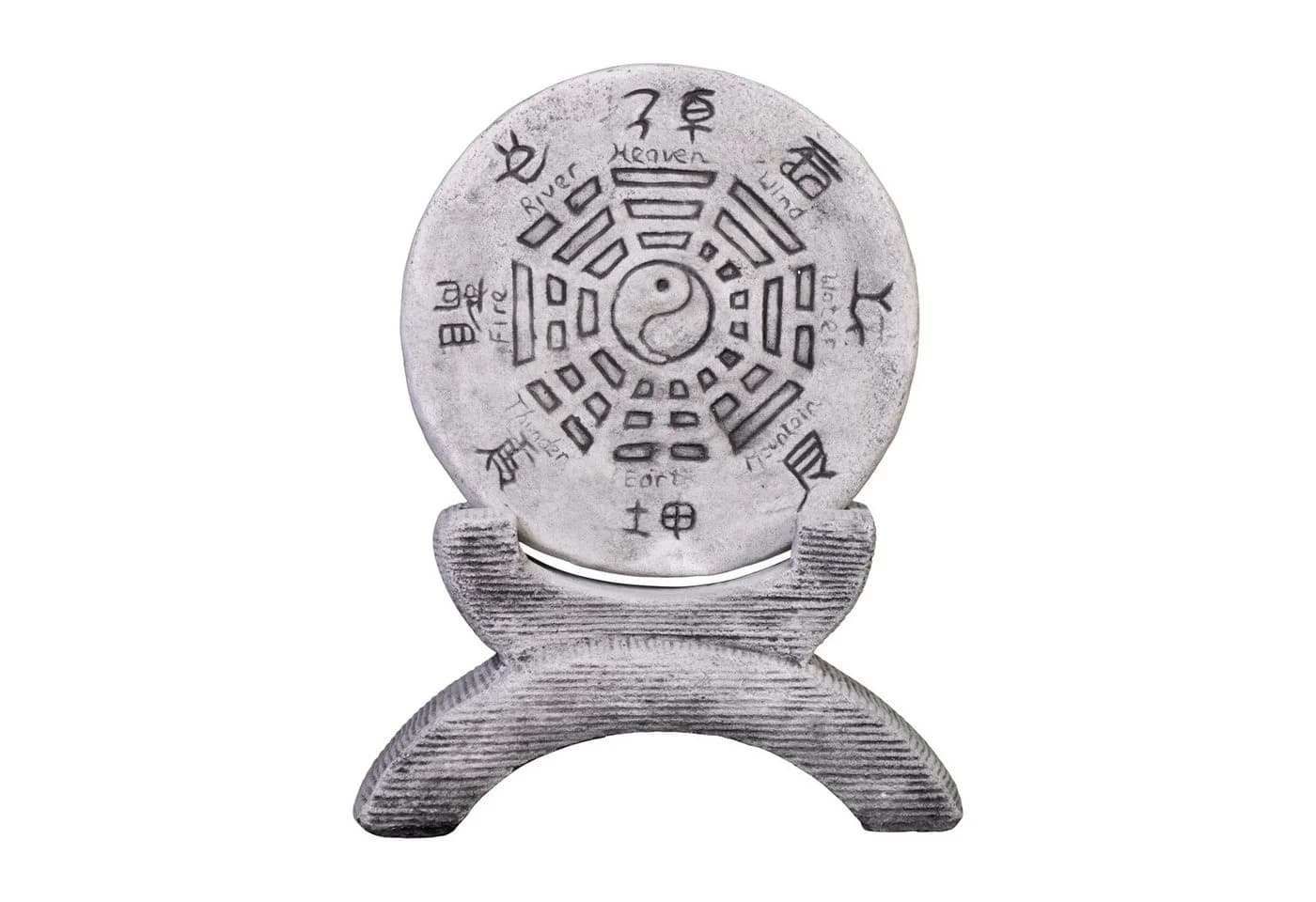 gartendekoparadies.de Gartenfigur Chinesisches Gartenhoroskop Yin und Yang Steinfigur 47 cm 13 kg