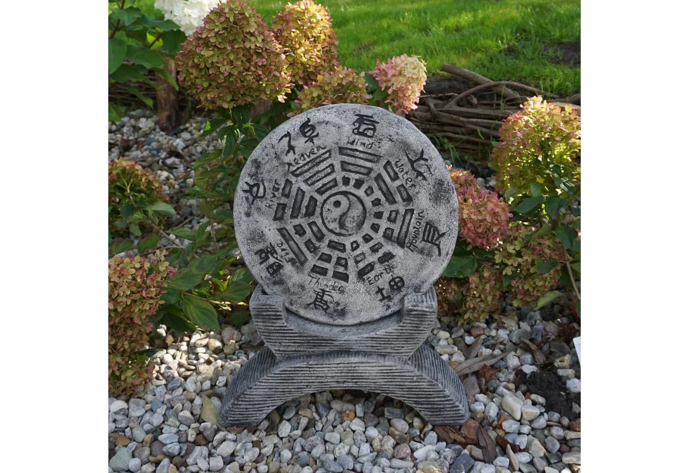 gartendekoparadies.de Gartenfigur Chinesisches Gartenhoroskop Yin und Yang Steinfigur 47 cm 13 kg - Bild 2