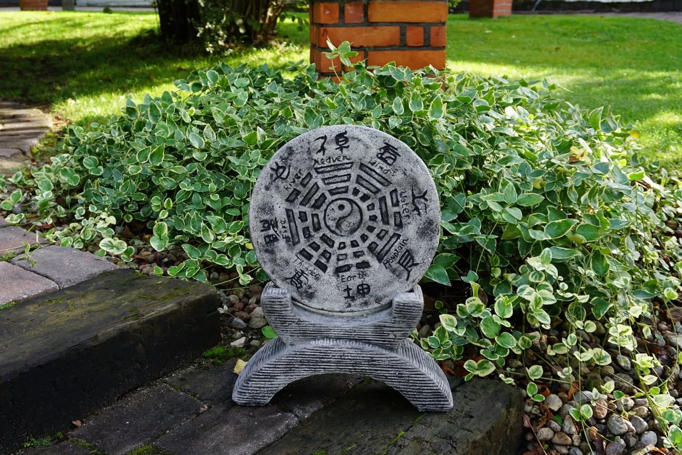 gartendekoparadies.de Gartenfigur Chinesisches Gartenhoroskop Yin und Yang Steinfigur 47 cm 13 kg - Bild 4
