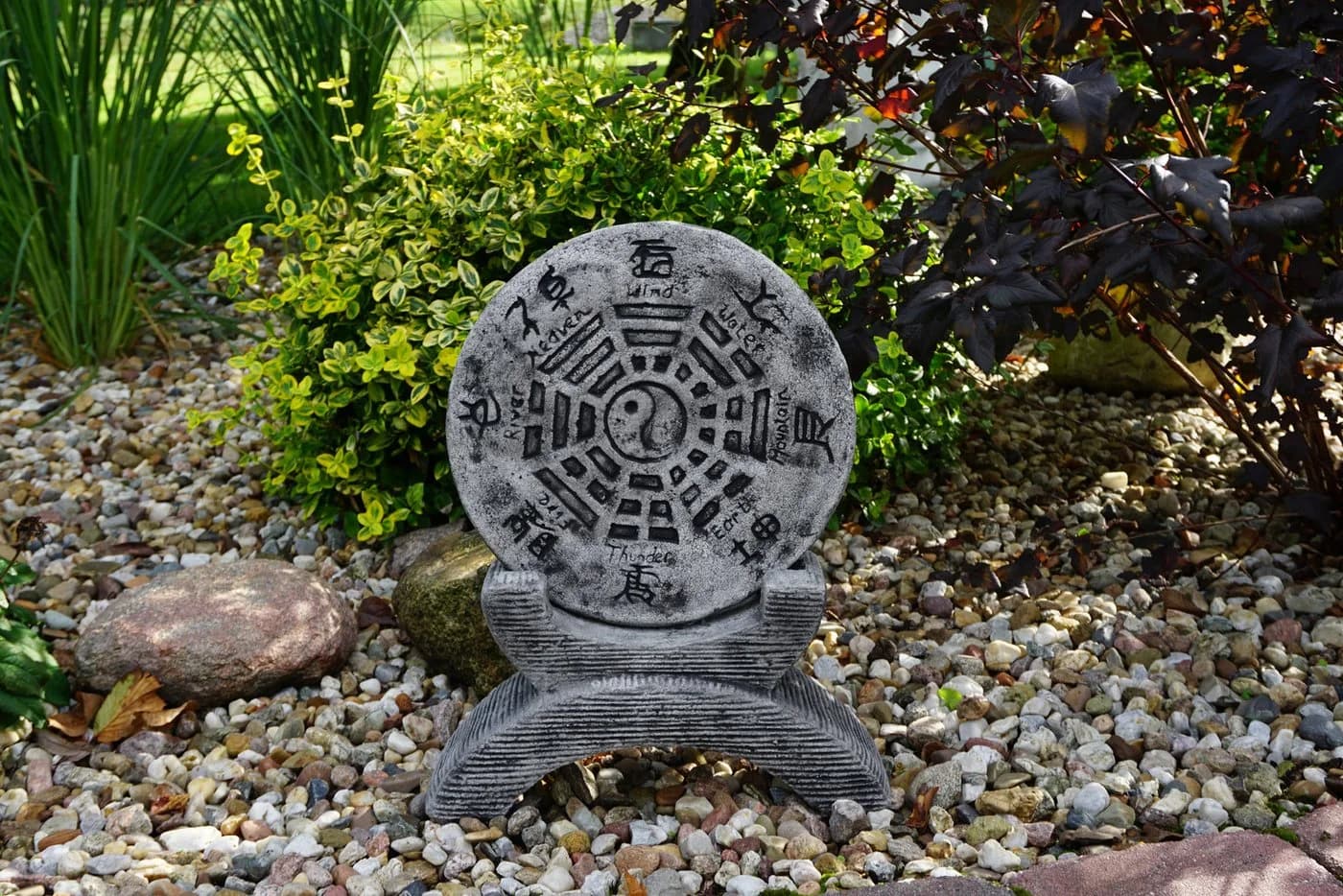 gartendekoparadies.de Gartenfigur Chinesisches Gartenhoroskop Yin und Yang Steinfigur 47 cm 13 kg - Bild 5