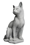 gartendekoparadies.de Gartenfigur Stehende Katze Grau Stein Bild 1
