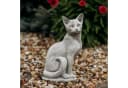 gartendekoparadies.de Gartenfigur Stehende Katze Grau Stein Bild 2