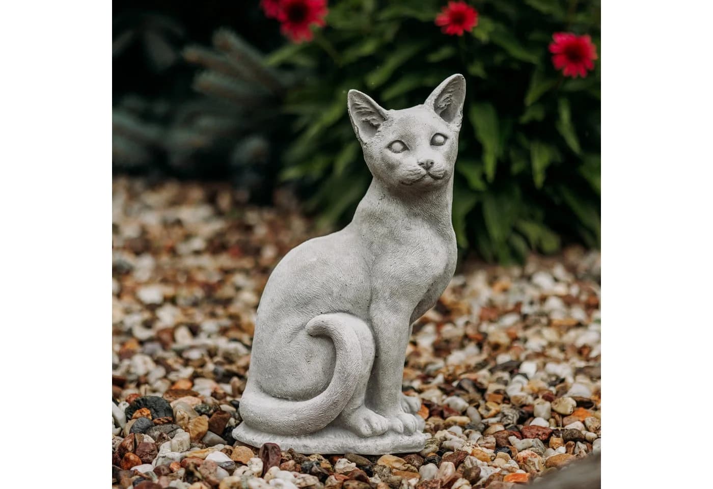 gartendekoparadies.de Gartenfigur Stehende Katze Grau Stein - Bild 2