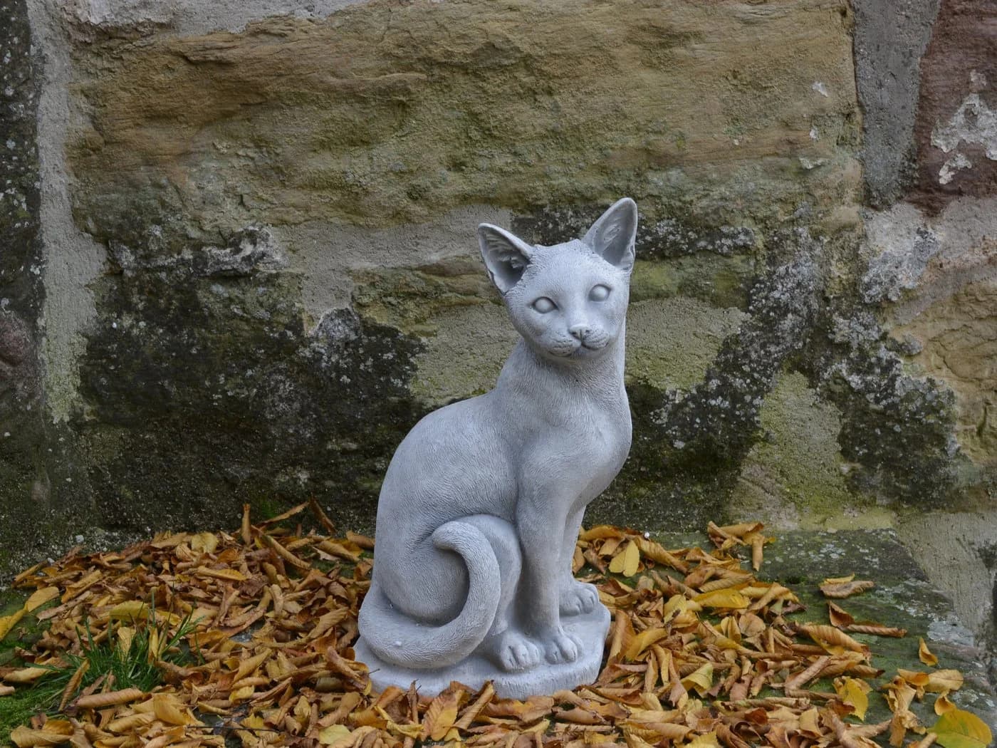 gartendekoparadies.de Gartenfigur Stehende Katze Grau Stein - Bild 3