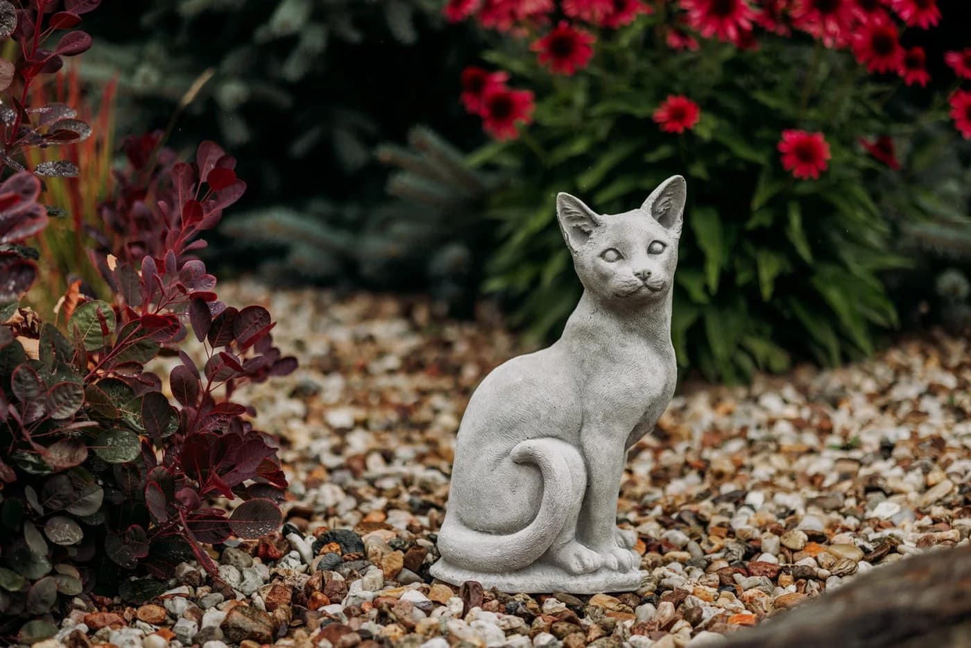 gartendekoparadies.de Gartenfigur Stehende Katze Grau Stein - Bild 4