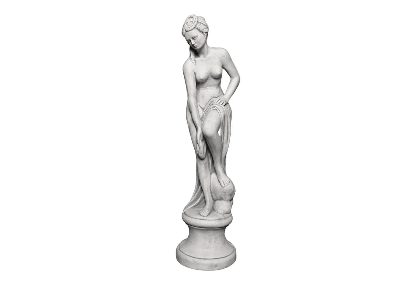 gartendekoparadies.de Gartenfigur Statue "Badende Venus" Steinfigur Grau
