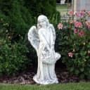 gartendekoparadies.de Gartenfigur Entzückender Engel mit Blumenkorb, Steinfigur 63 cm, 28 kg, Frostsicher Bild 2