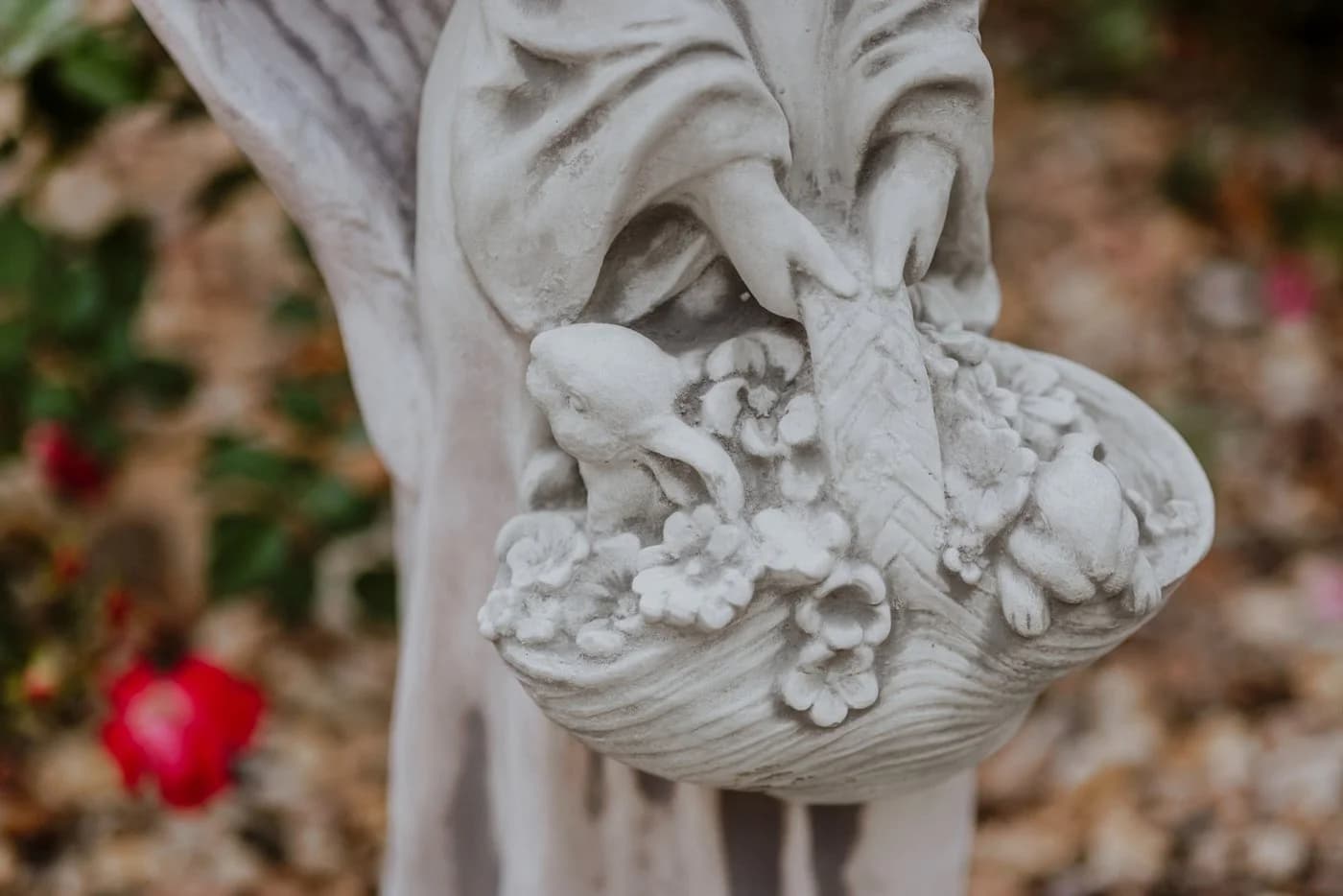 gartendekoparadies.de Gartenfigur Entzückender Engel mit Blumenkorb, Steinfigur 63 cm, 28 kg, Frostsicher - Bild 5