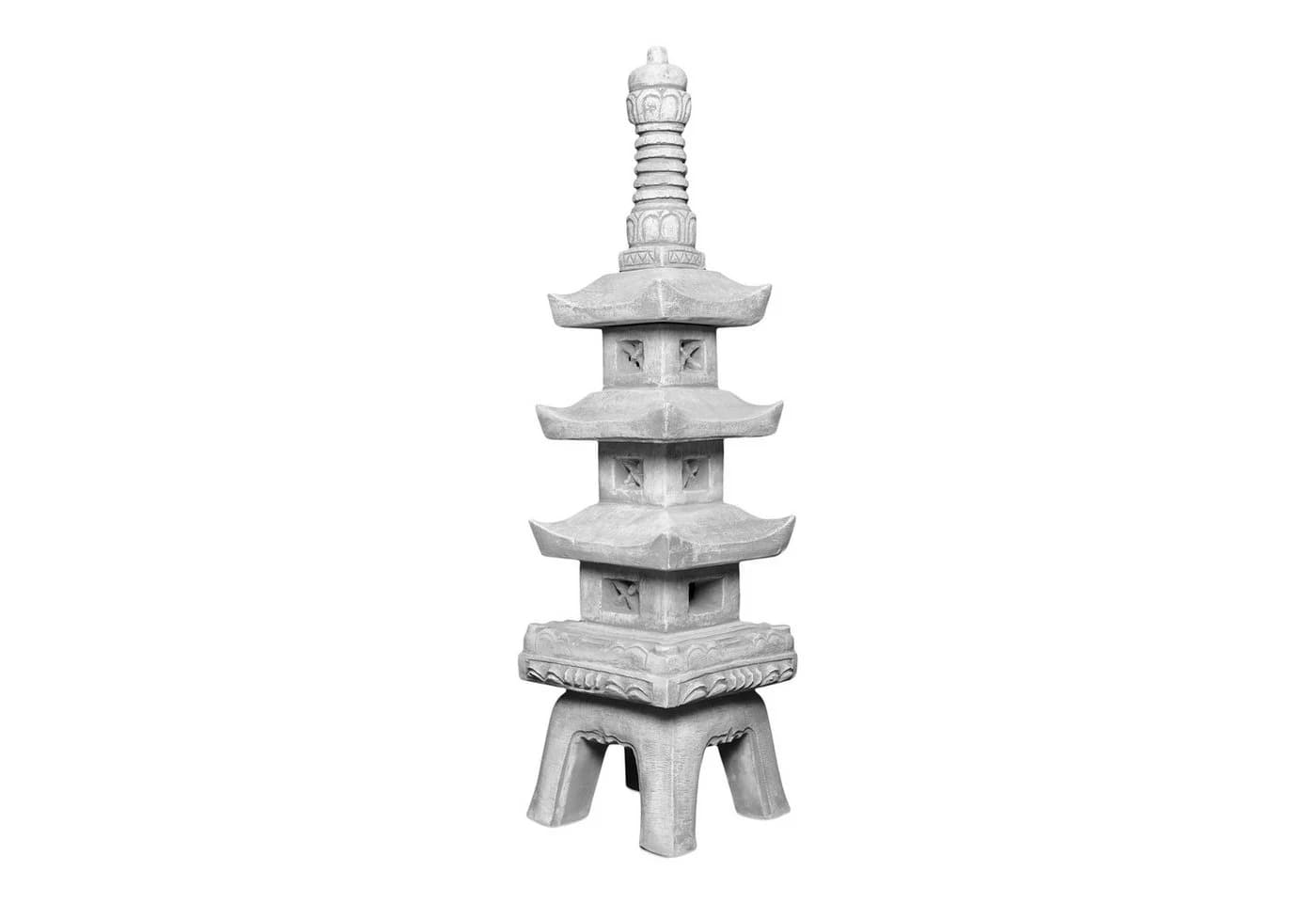 gartendekoparadies.de Japanische Steinpagode Grau Frostsicher