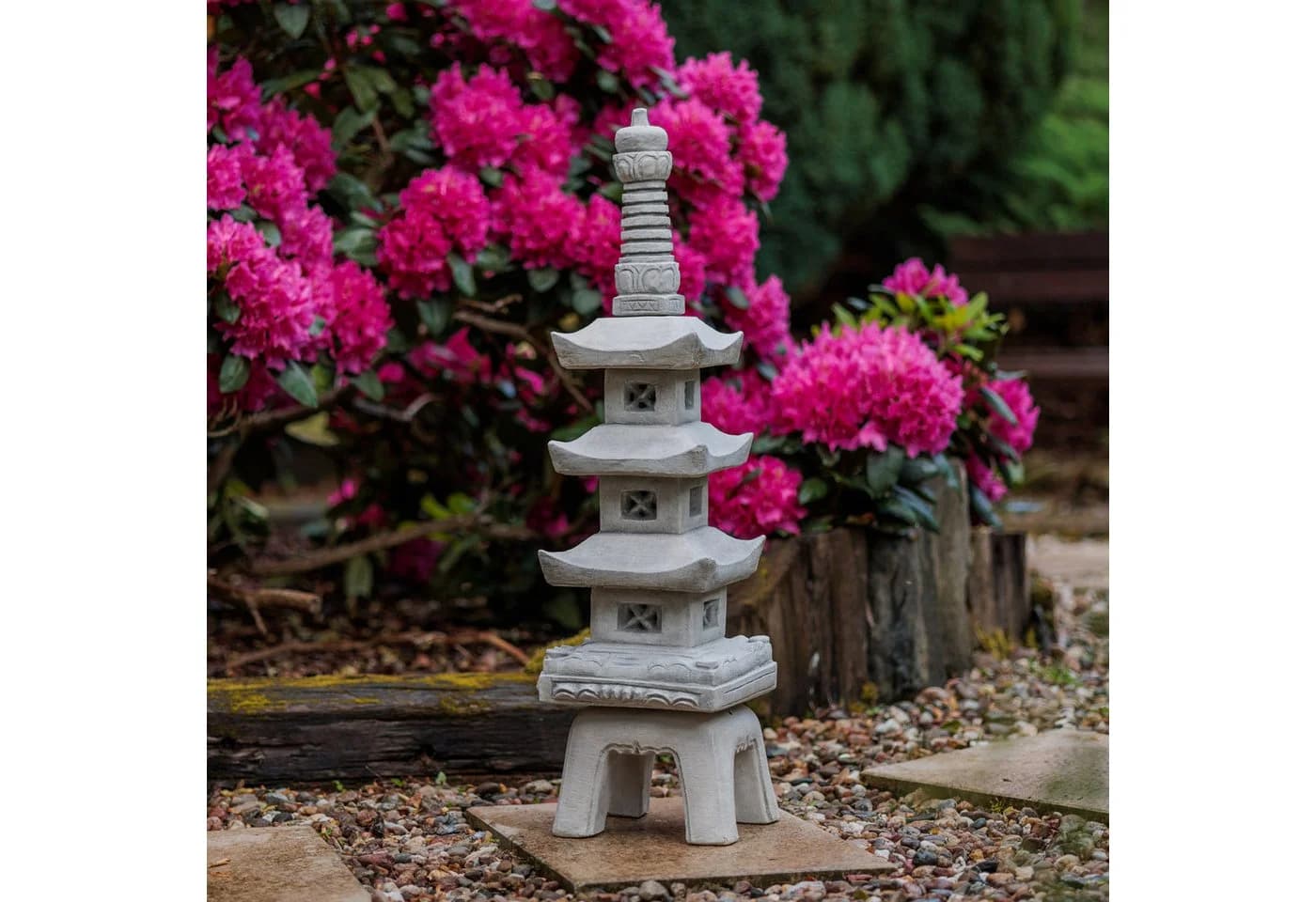gartendekoparadies.de Japanische Steinpagode Grau Frostsicher - Bild 2