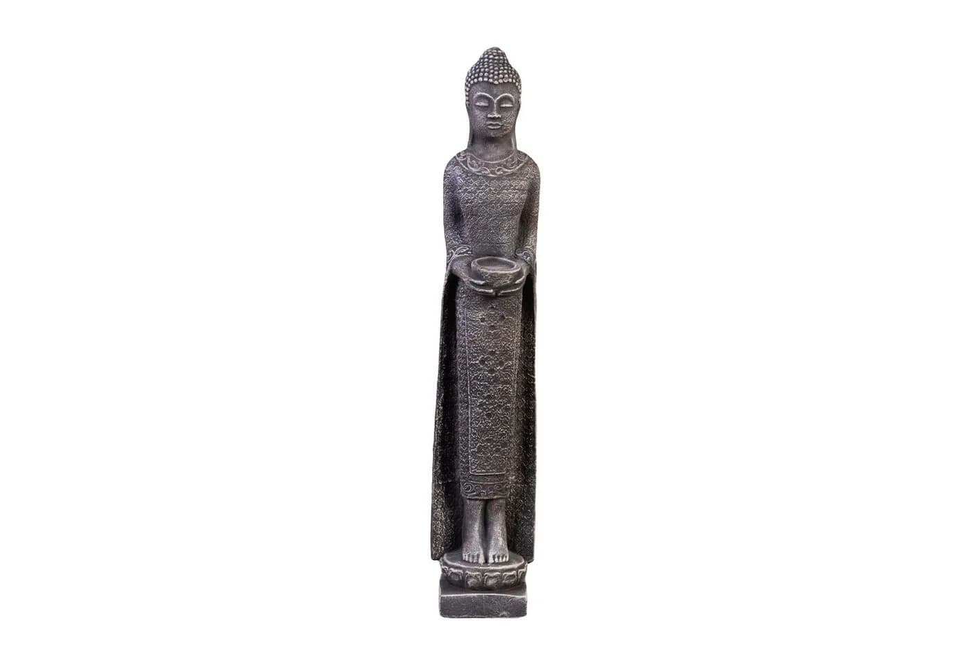 gartendekoparadies.de Schlanke Buddha Statue Steinfigur Frostsicher