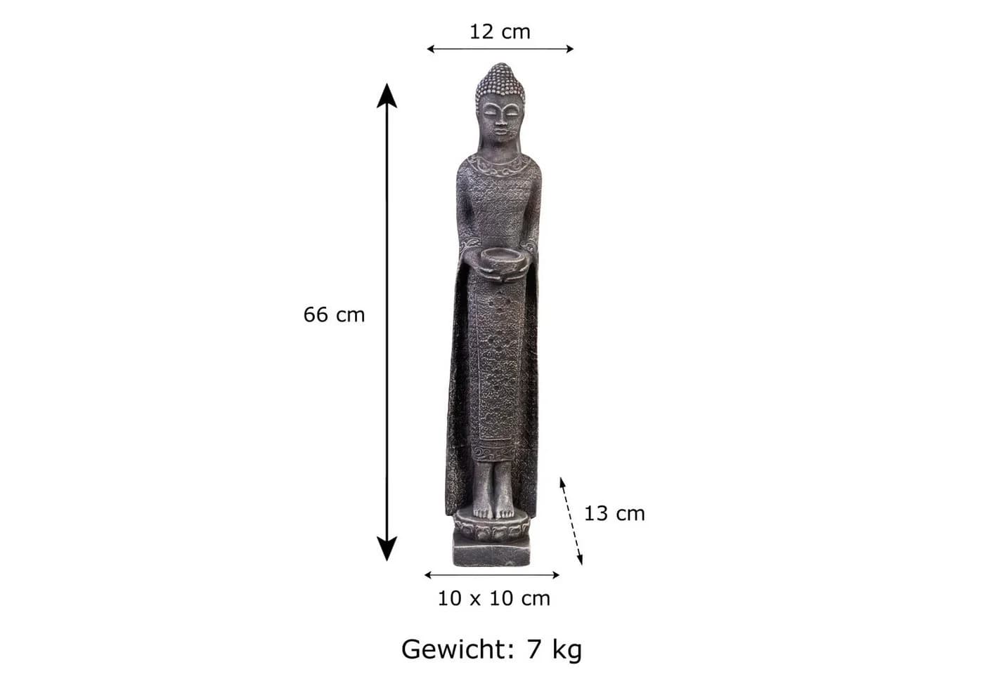 gartendekoparadies.de Schlanke Buddha Statue Steinfigur Frostsicher - Bild 5