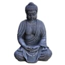 gartendekoparadies.de Sitzende Buddha Statue Stein Figur Bronze Grau Frostsicher Bild 1