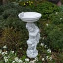 Gartenfigur Junge mit großer Vogeltränke, Steinfigur 54 cm, 18 kg, Frostsicher Bild 5