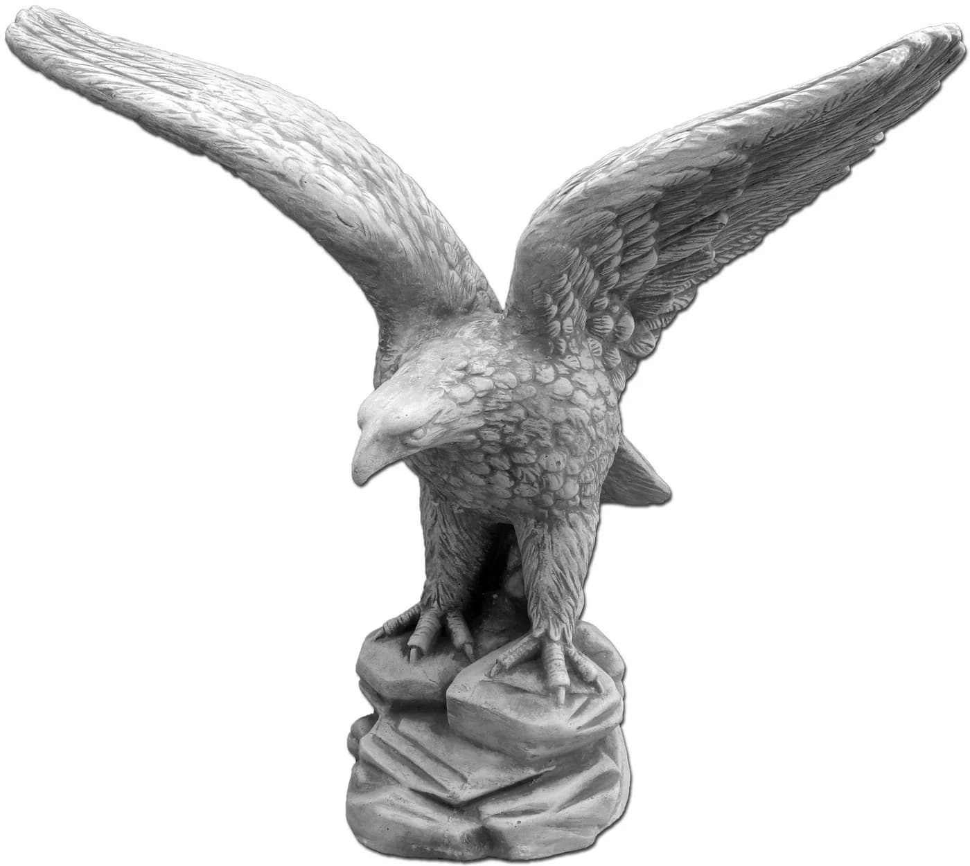 gartendekoparadies.de Gartenfigur Adler grau Stein