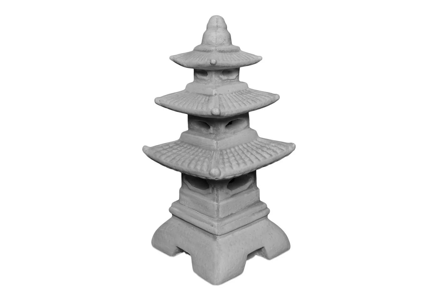 gartendekoparadies.de Gartenfigur Steinlampe Pagode japanische Steinlaterne 46 cm 14 kg Frostsicher
