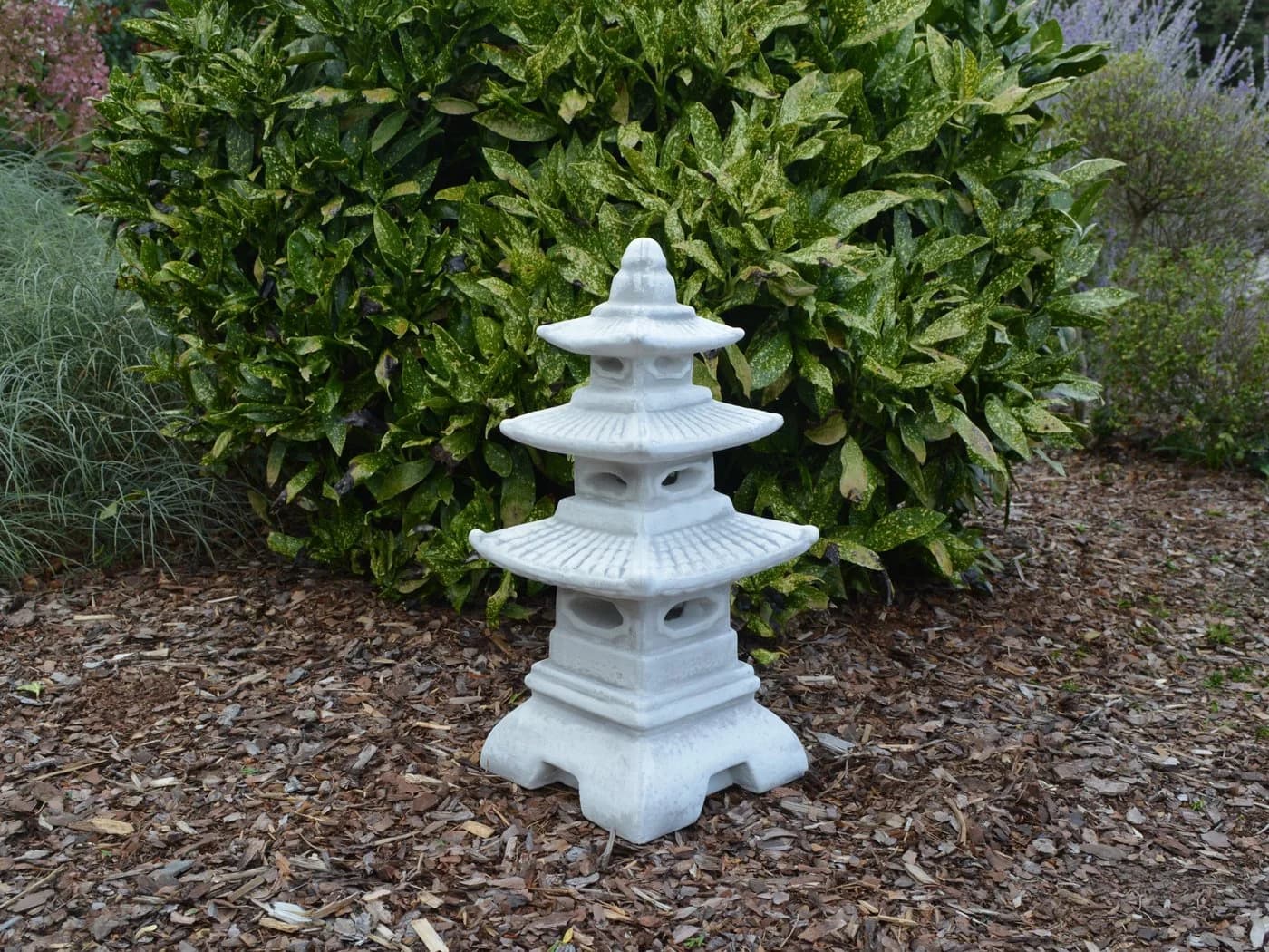 gartendekoparadies.de Gartenfigur Steinlampe Pagode japanische Steinlaterne 46 cm 14 kg Frostsicher - Bild 3