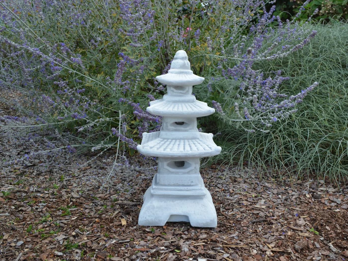 gartendekoparadies.de Gartenfigur Steinlampe Pagode japanische Steinlaterne 46 cm 14 kg Frostsicher - Bild 5