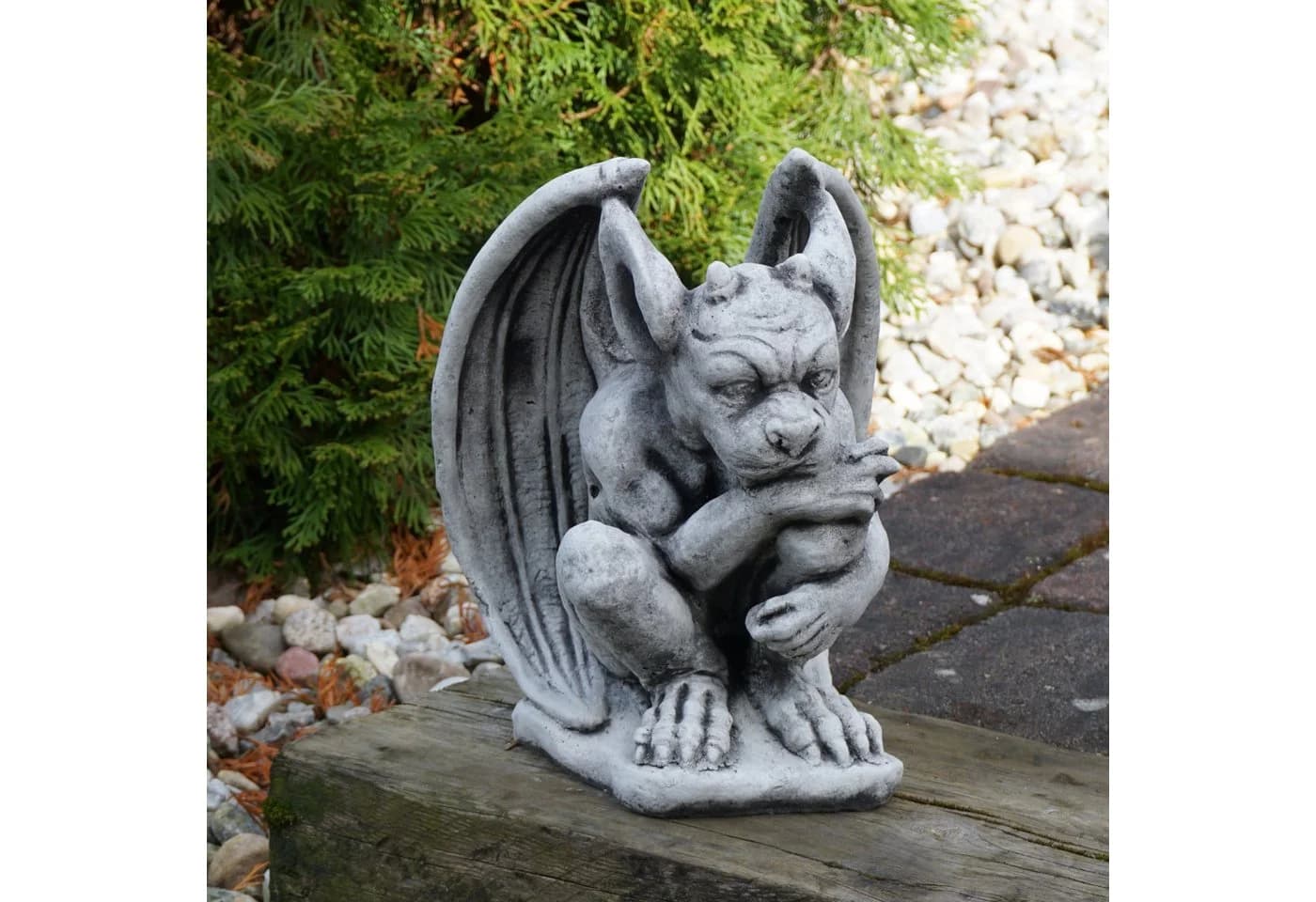 gartendekoparadies.de Gargoyle Statue Nachdenklich Steinfigur 27 cm - Bild 2