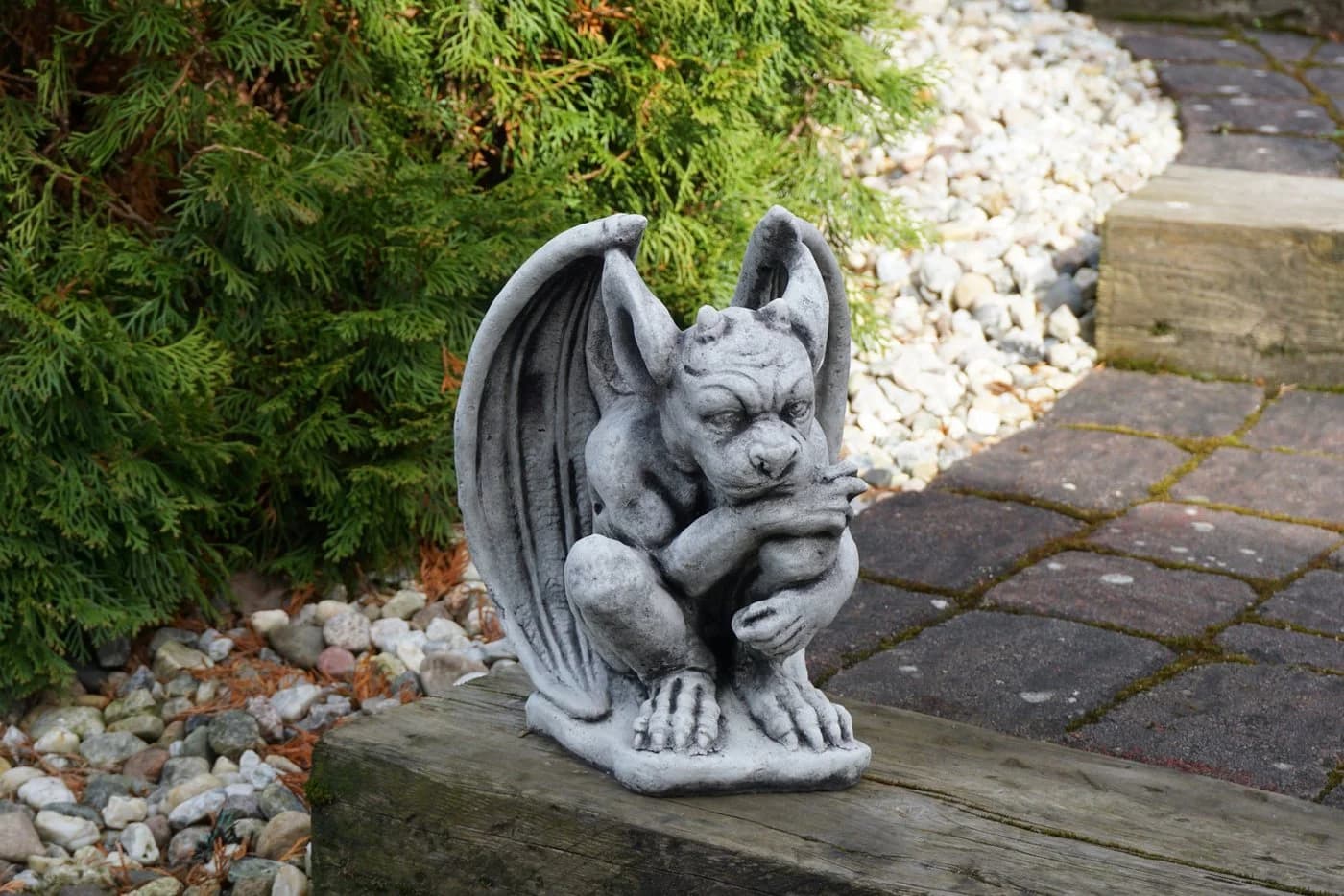 gartendekoparadies.de Gargoyle Statue Nachdenklich Steinfigur 27 cm - Bild 3